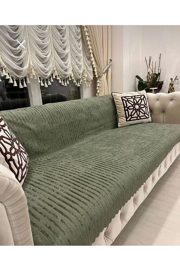 Bambu çizgili süngerli koltuk çekyat kanepe örtüsü - 1