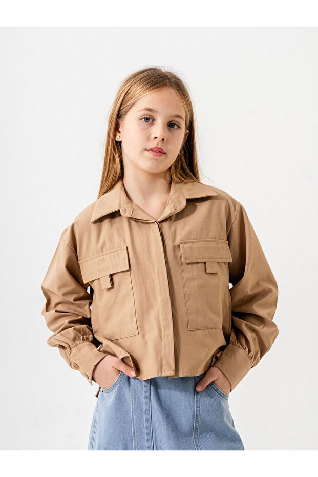 Girl's Hidden Placket Shirt 3161