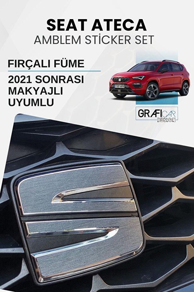 Seat Ateca Emblem Plating Sticker Set - Brushed Smoke / Makeup after 2021