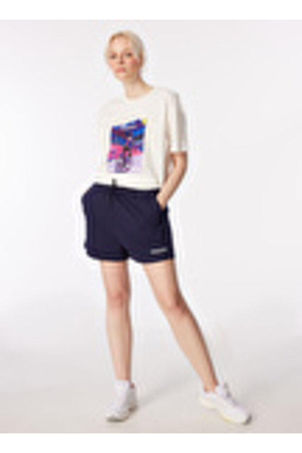 Lacivert Kadın Sweat Şort D4SL-SHT3052 Beden: XS - 5