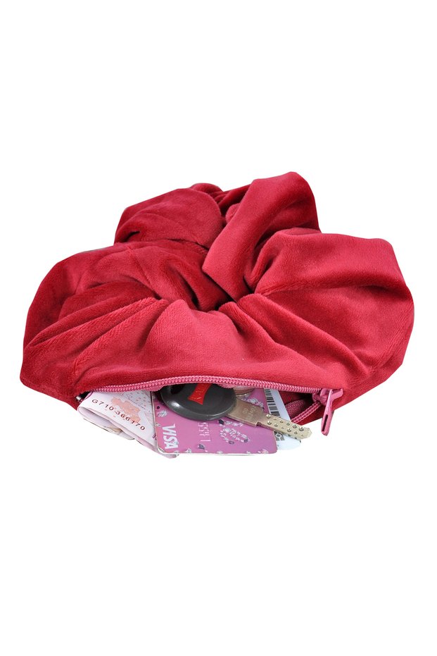 Sports Hair Clip Zipper Pocket Elastic Hair Clip Wallet Hair Clip Practical Rubber Clip