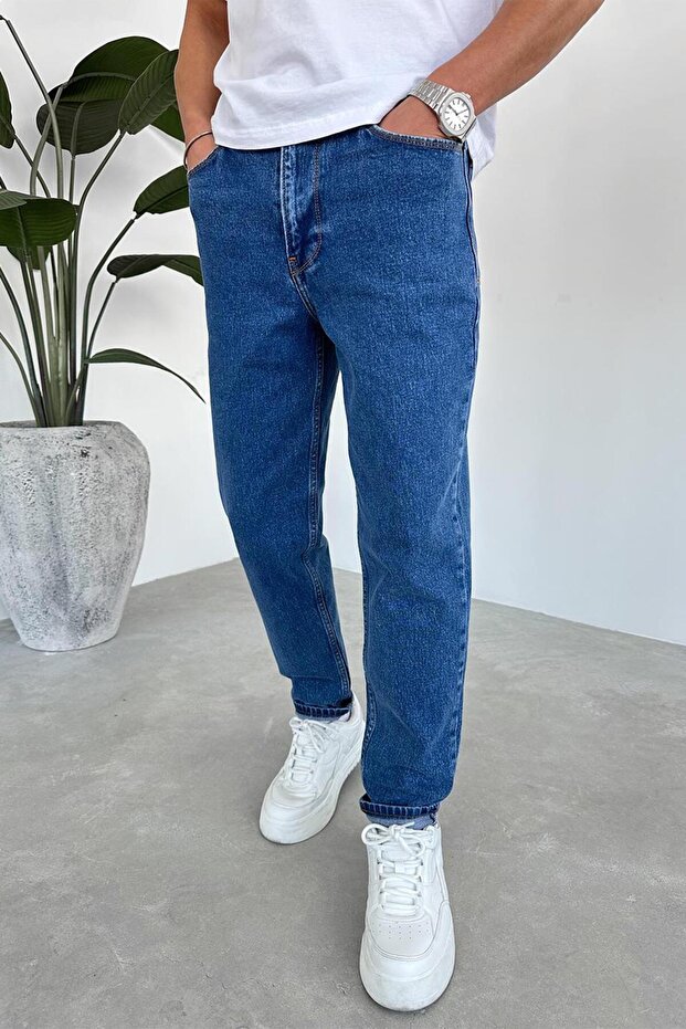 Dark Blue Basic Regular Trousers - 1