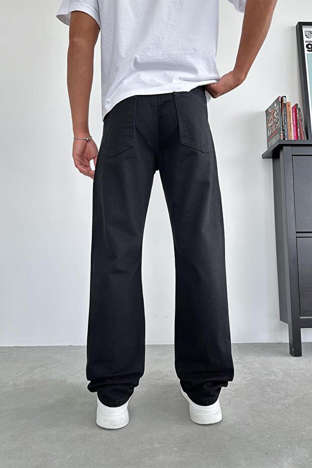 بنطلون أسود أساسي فضفاض - 2