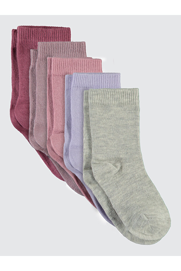 Girl's 5-Piece Sock Set 2-12 Years Lilac
