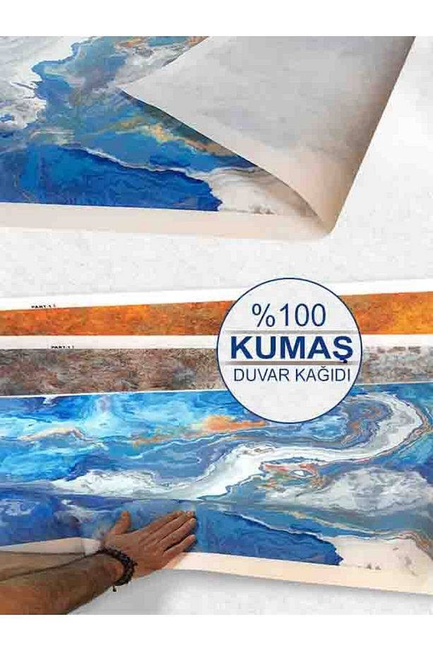 Çiçekler, Şelale ve Gün Manzara Tasarımlı Duvar Kağıdı-Manzara Desenli 3D - 5