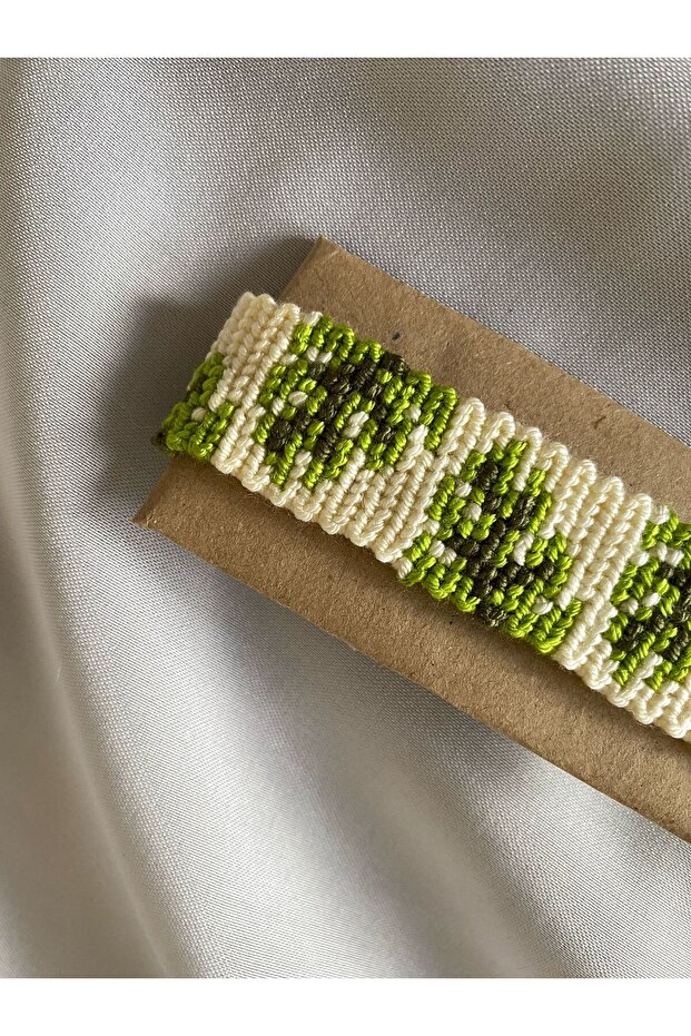 Leaf Patterned Bracelet Knitted Handcrafted Bracelet - 2