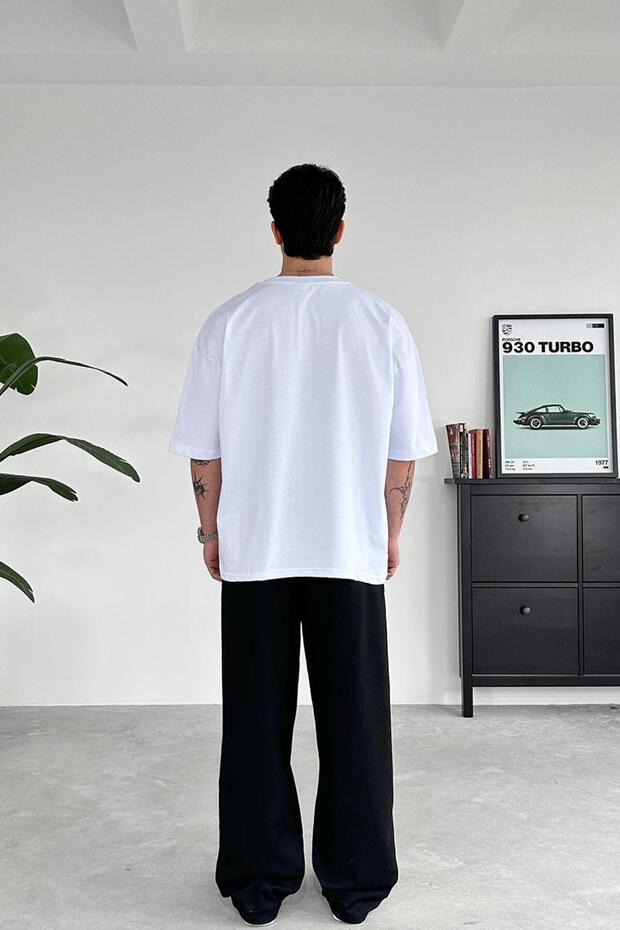Optik Beyaz Cozy Basic Oversize Tişört - 3