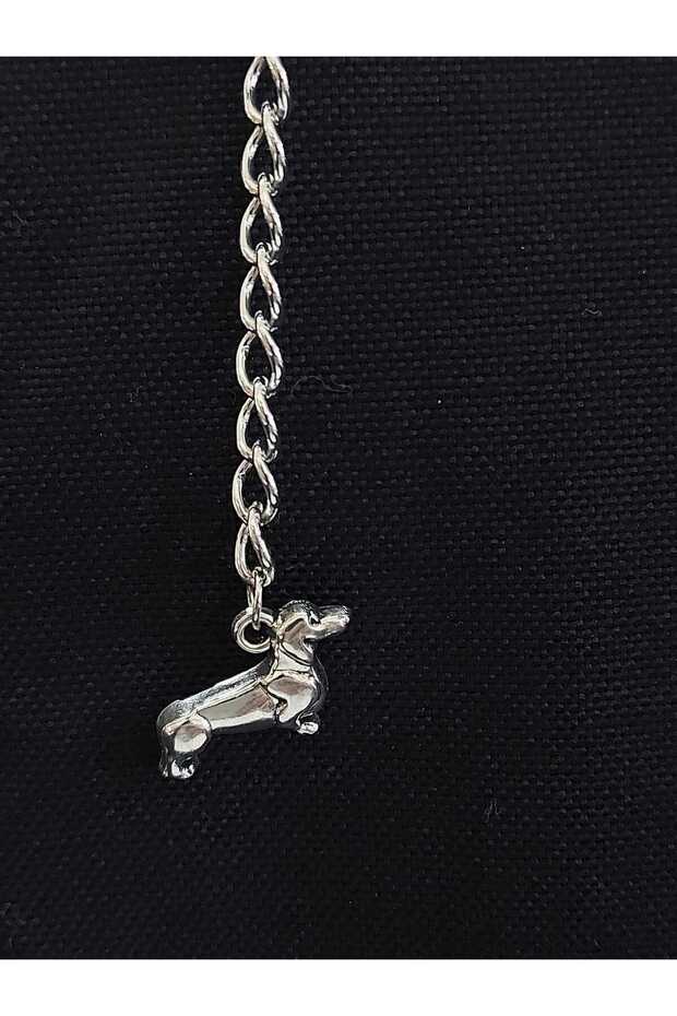 Cute Pet Model Steel Keychain with Dog Figure Daily Jewelry Accessory Durable