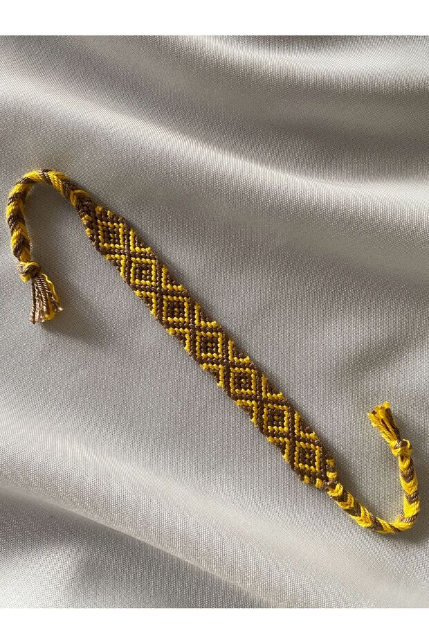 Square Pattern Bracelet Knitted Handcrafted Bracelet - 2