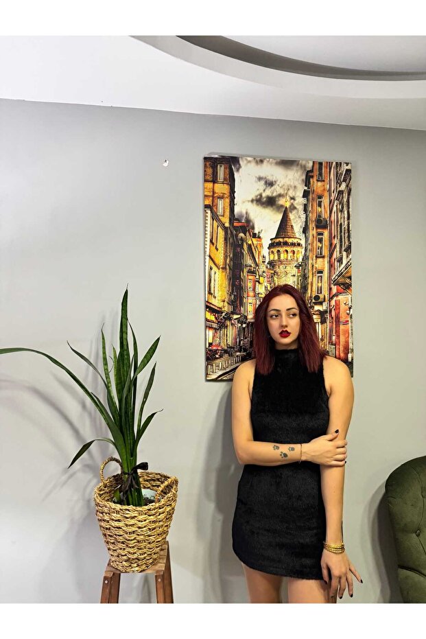 Peluş Mini Elbise - 2