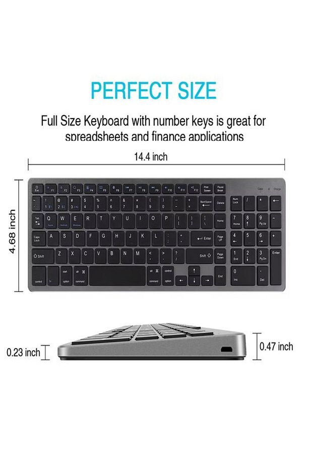 Sessiz Şarjlı İOS/ANDROİD/WİNDOWS Uyumlu Bluetooth 2.4G Kablosuz Klavye Mouse Seti - 5
