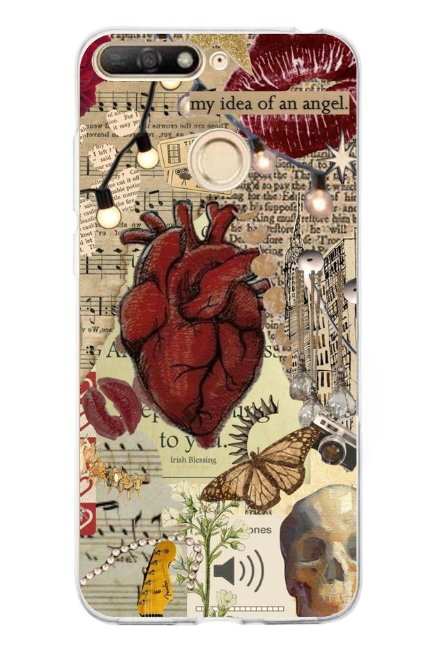 Huawei Y6 2018 - Honor 7A Compatible Vampire Diaries Vintage Transparent Silicone Case