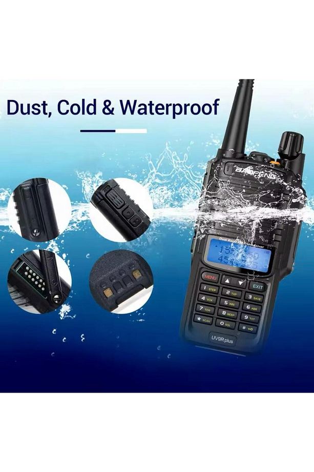 UV9R (Plus Modelidir) baofeng 9r plus Dual Bant UHF/VHF IP57 toz ve su geçirmez el telsizi - 1