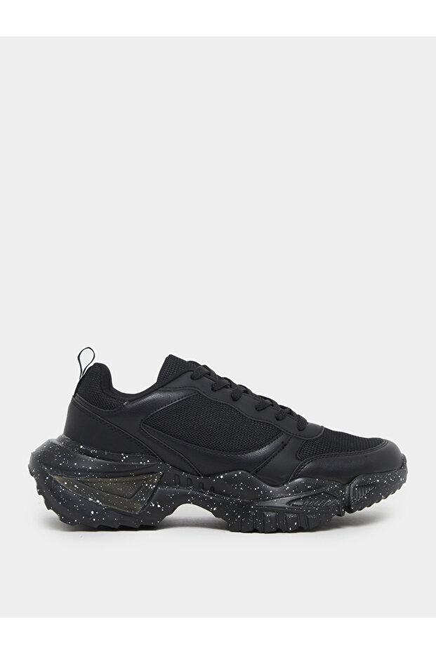 Chunky Sole Lace Up Sneakers with Pull Tab