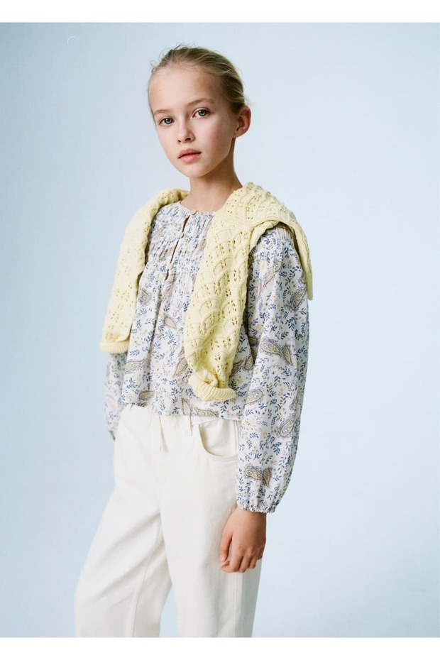 Gathered patterned blouse - 8