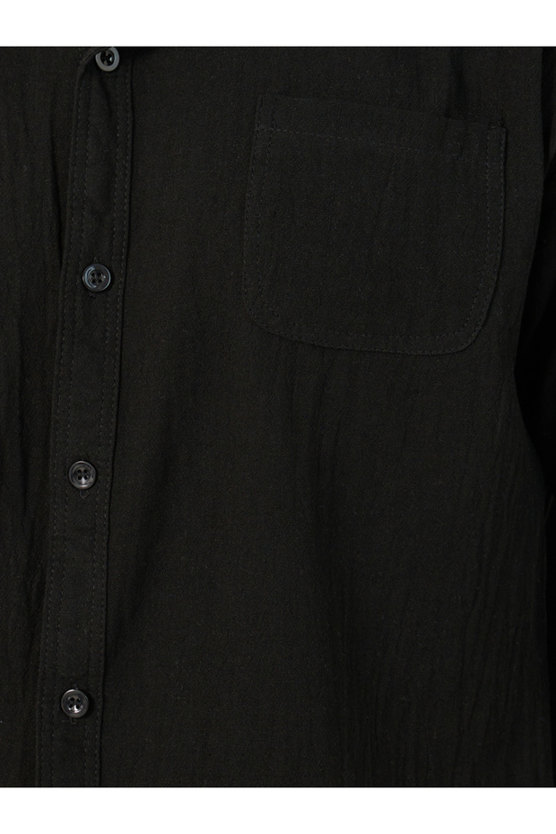 قميص بقصّة عادية وياقة ماندرين سادة - 4