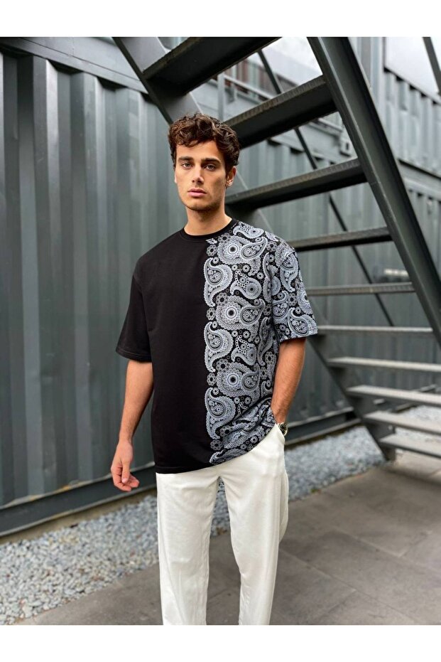 Desenli Unisex Oversize Tshirt - 1