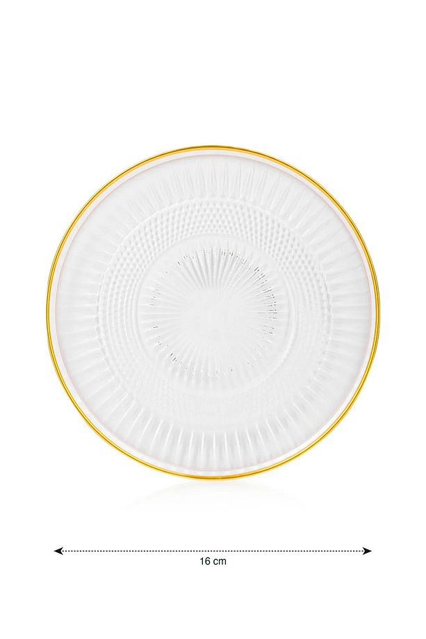 LCW HOME Renksiz Desenli Cam Pasta Tabağı Seti 4'lü T T - 4