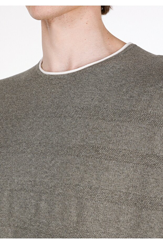 Regular Fit Erkek Yeşil Kazak - 4