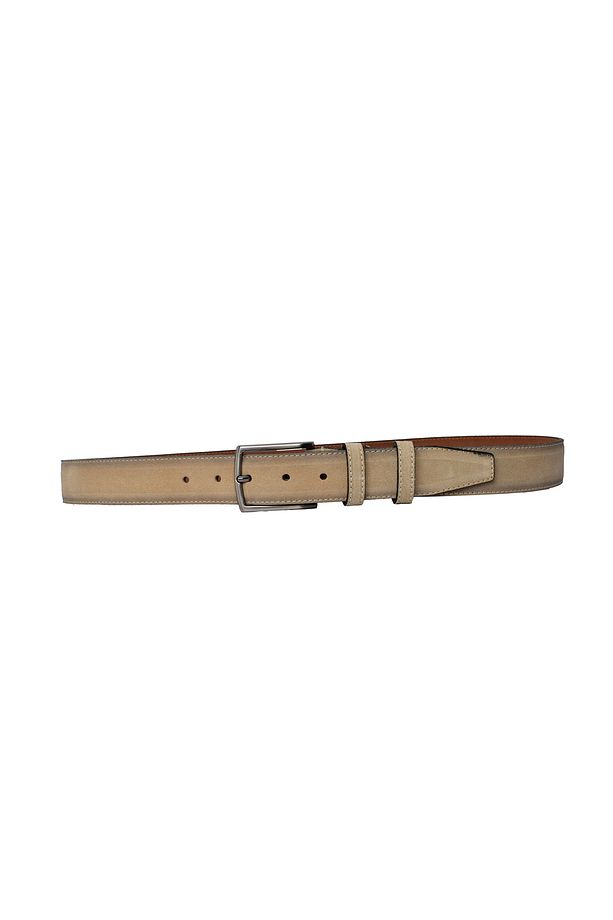 %100 Hakiki Kaliteli Süet Deri 3.5 Cm Krem Süet Klasik, Kumaş Pantolon Kemeri 3.5-krem - 5