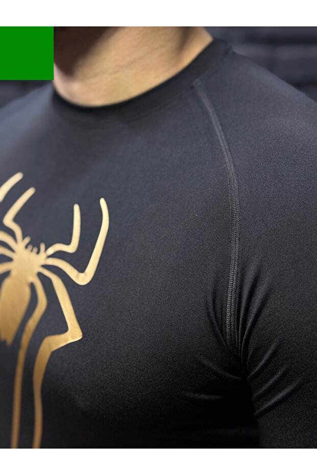 Kısa Kollu Altın Baskılı Compression Tshirt - 2