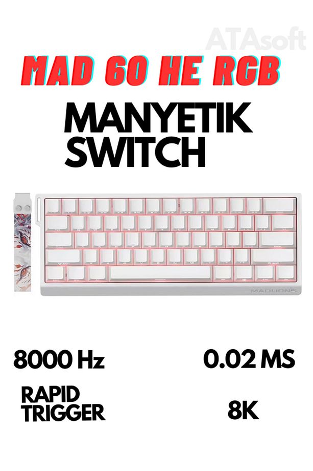 Mad60 He Full Rgb 8000 Hz Rapid Trigger Driverli Manyetik Switch Klavye - 1