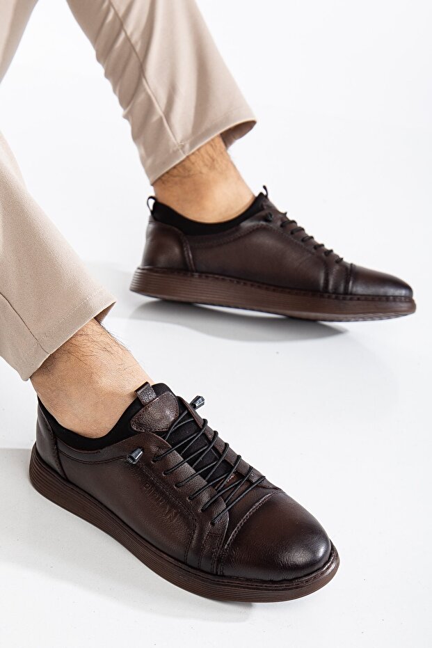 9108 Men's Daily Genuine Leather Full Orthopedic Comfortable Fit Shoes