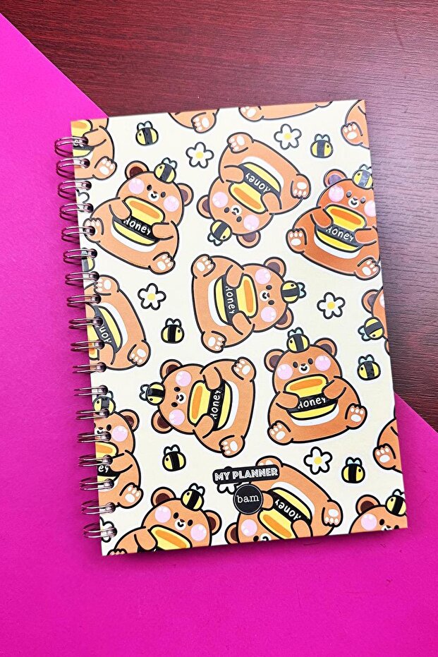 Honey Designed Spiral Stickered Undated Talking Agenda Weekly Planner