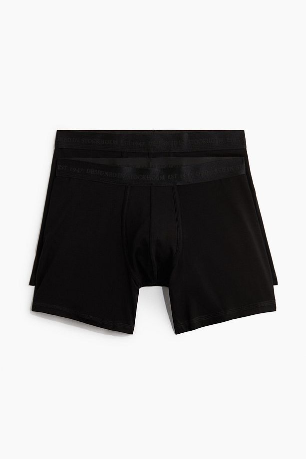 2’li Lycra® İçeren Normal Paça Boxer Şort - 1