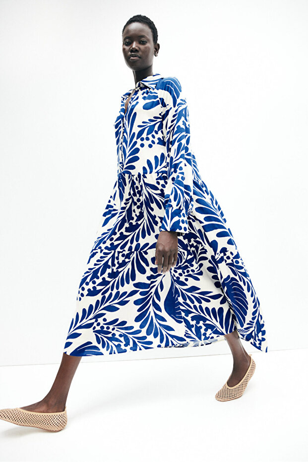 Viskoz Gömlek Elbise - 1