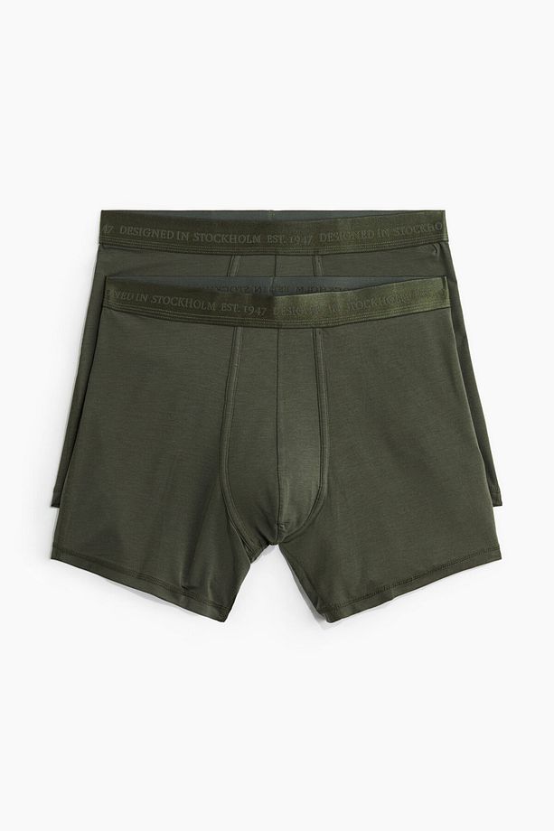 2’li Lycra® İçeren Normal Paça Boxer Şort - 1