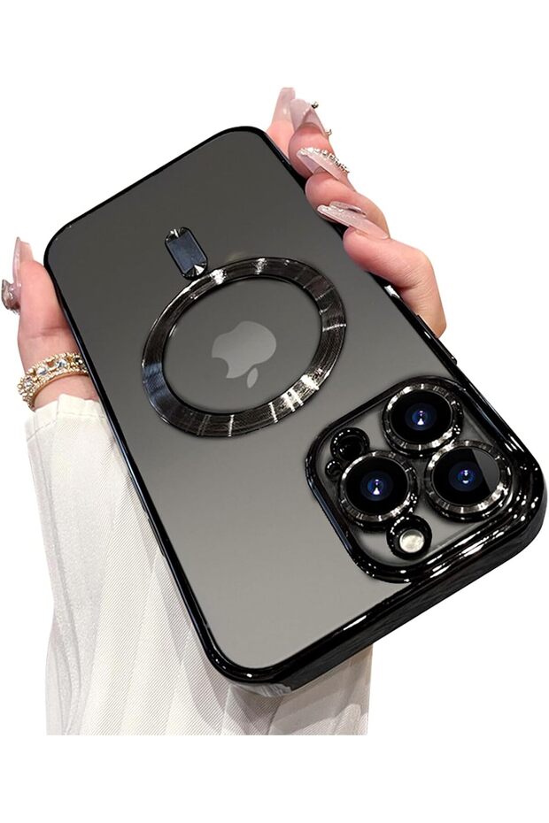 Case for iPhone 14 Pro Max with Camera Lens Protector, MagSafe, Anti-Scratch, Shockproof, Black