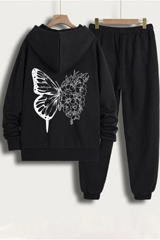 Μαύρο Σετ Φόρμας Oversize - Εκτυπωμένο - 1