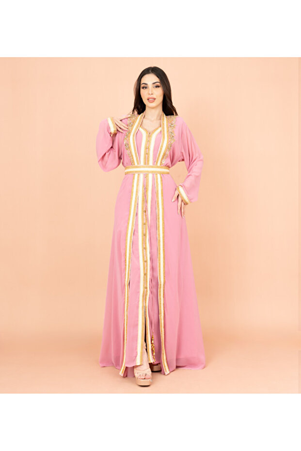 Belted Elegant 2-Piece Kaftan