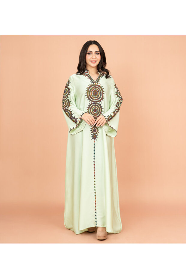 جلابية مطرزة سادة - 1