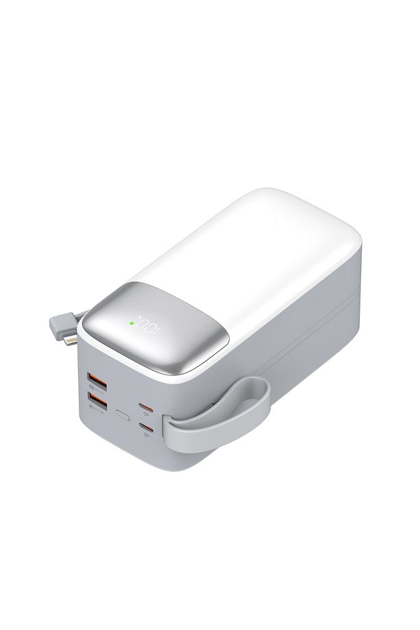 50000 Mah Pd 22.5 W Hızlı Şarj Kendinden Kablolu Type-c & Lightning Powerbank Beyaz Sw-50po3 - 6