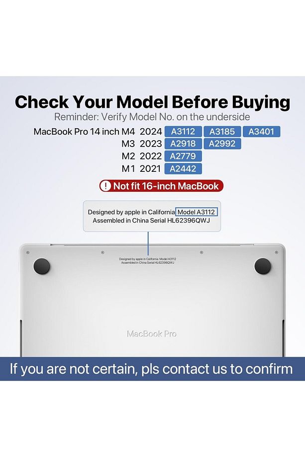 Apple Macbook Pro 14.2inç 2023 A2779 Uyumlu Kılıf Mat Ön Arka Kapak - 3