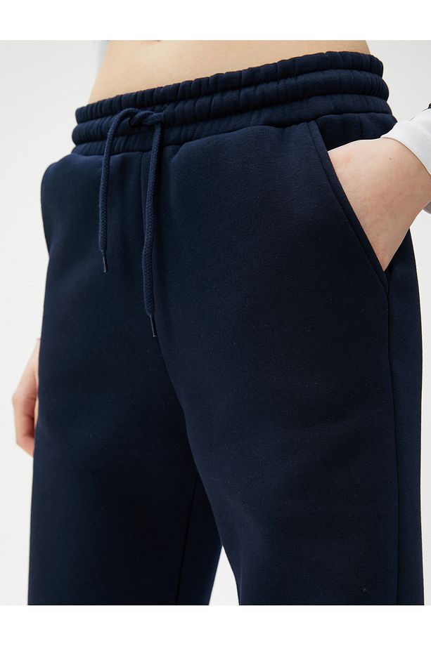 Şardonlu Jogger Eşofman Altı Beli Lastikli Bağcıklı Cep Detaylı - 5