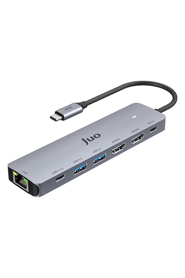 Type-C 2*HDMI Dual MST 4K 60Hz Gigabit Ethernet Dönüştürücü 100W USB 3.2 Çoklayıcı Hub - 1