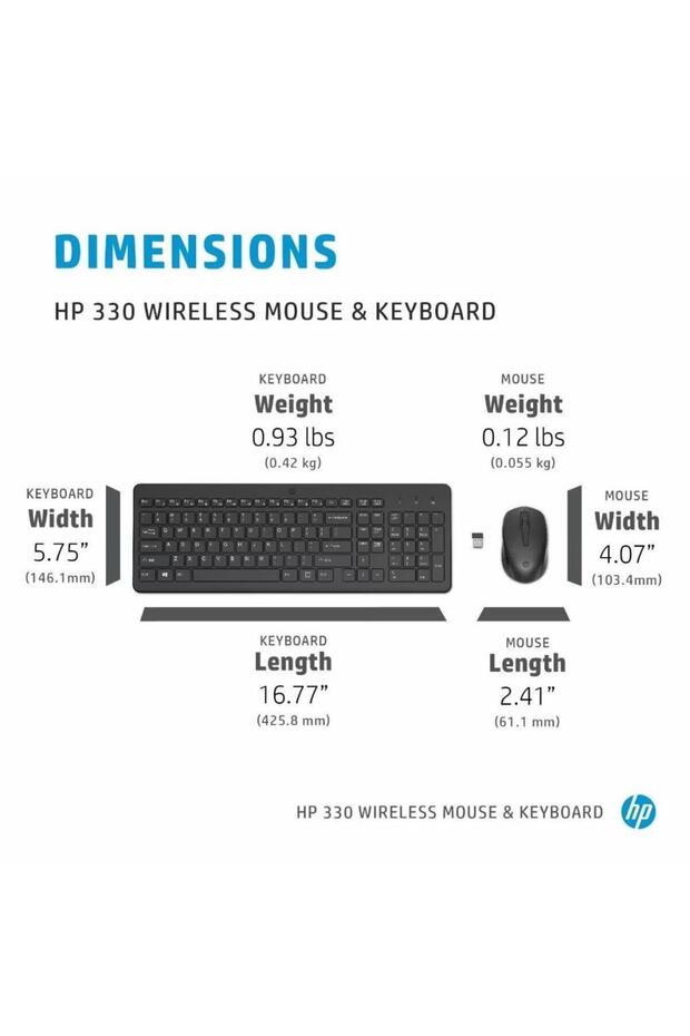 330 Kablosuz Klavye-mouse Set Ingilizce Klavye - 5