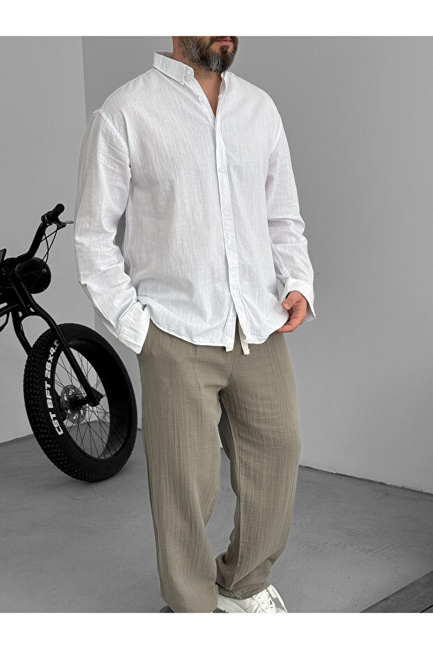 Beyaz Fresh Kumaş Basic Gömlek G-5138/12 - 1