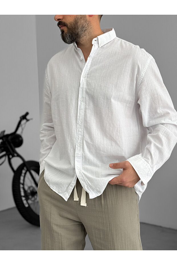 Beyaz Fresh Kumaş Basic Gömlek G-5138/12 - 5