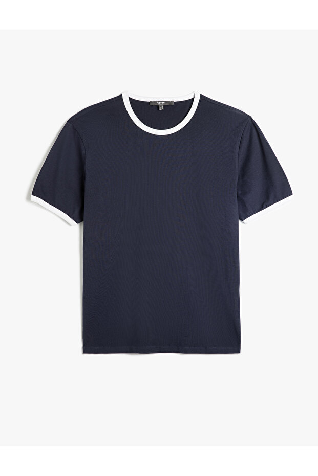 Crew Neck Short Sleeve Cotton Ribbed Slim Fit T-Shirt