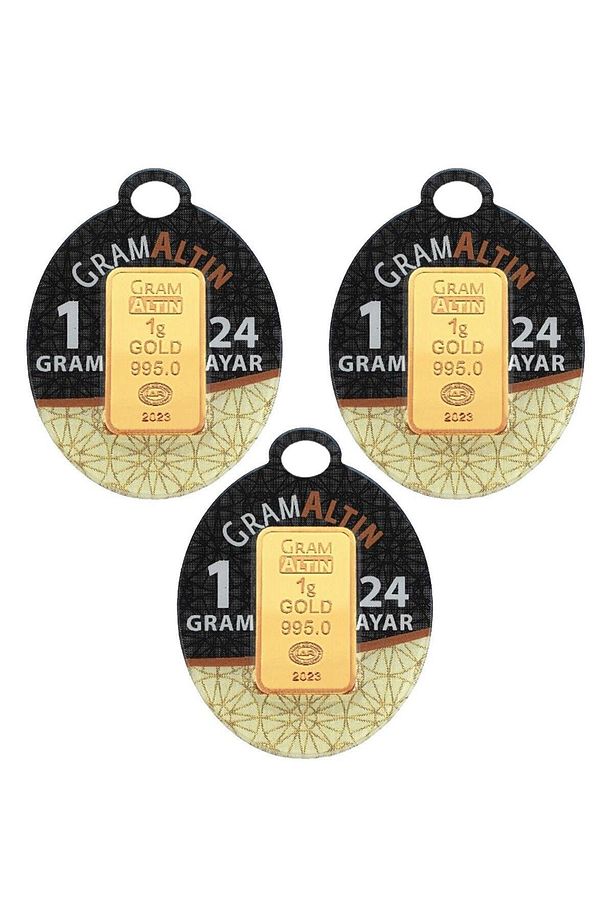 3 Adet 1 Gr 24 Ayar Gram Altın G000043 - 1