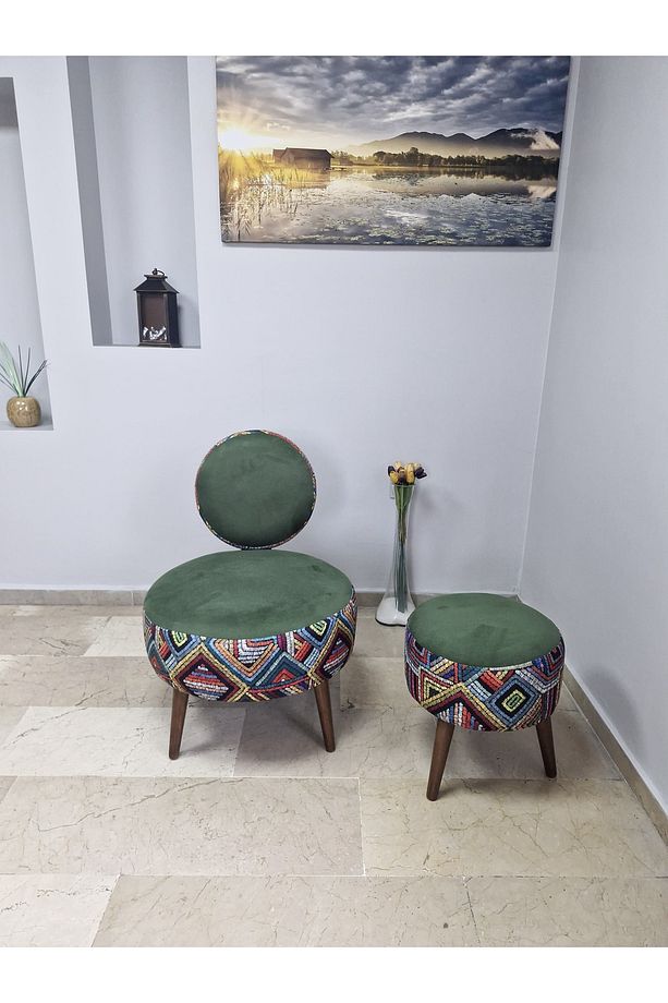 DÜNYA BERJER PUF SET - Tekli Koltuk - Berjer - Ofis, Balkon, Kafe, Bahçe, Salon Mobilyası - 2