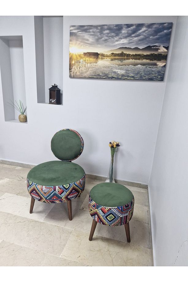 DÜNYA BERJER PUF SET - Tekli Koltuk - Berjer - Ofis, Balkon, Kafe, Bahçe, Salon Mobilyası - 3
