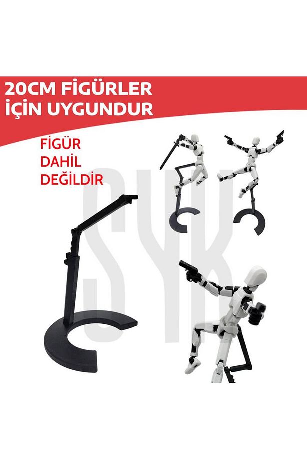 Robot 20 Dummy Uyumlu Siyah Stand (20CM BÜYÜK DUMMY İÇİN) (Figür Dahil Değildir) - 1