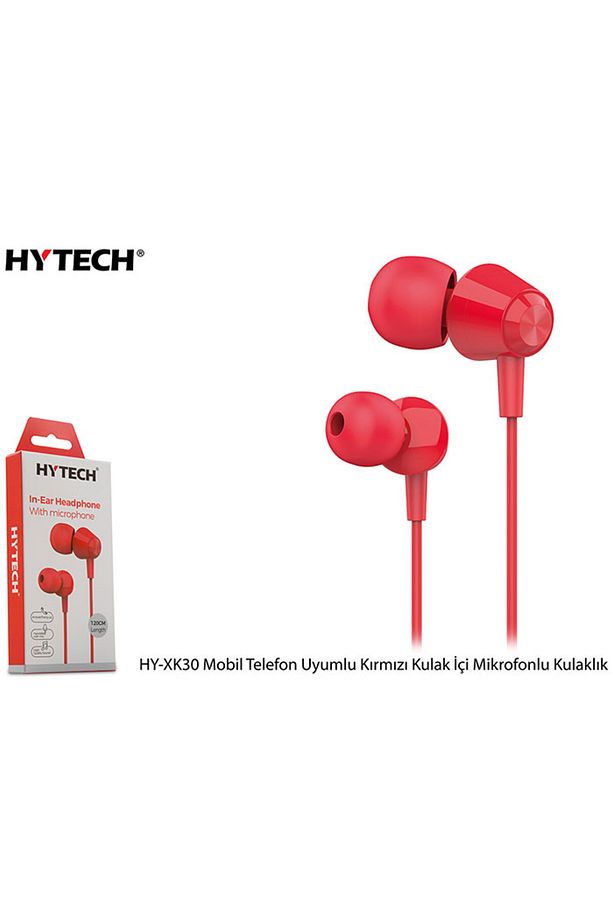 Hy-xk30 Mobil Telefon Uyumlu Kırmızı Kulak Içi Mikrofonlu Kulaklık - 1