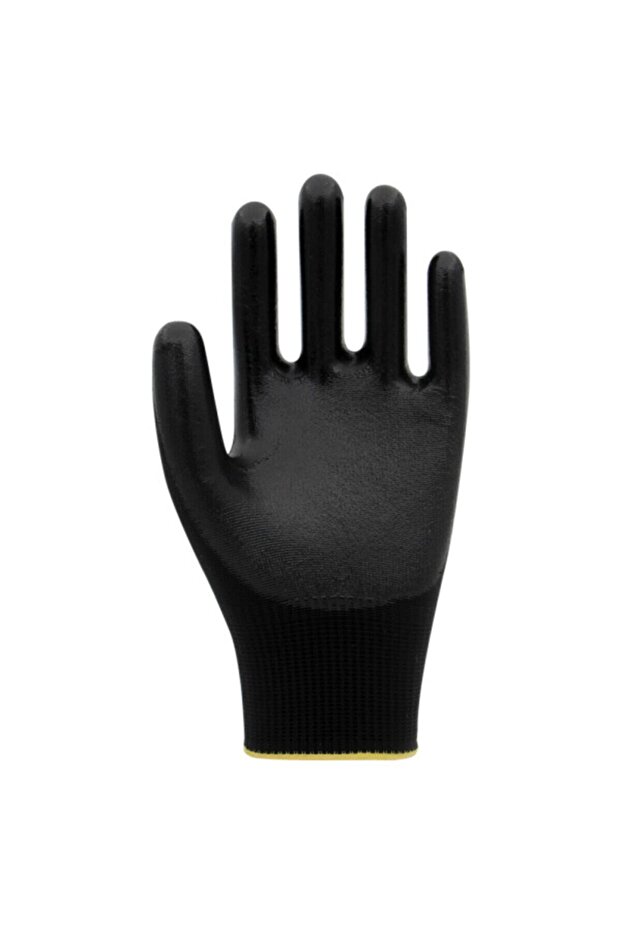 Pn7 Siyah Polyester Örme Nitril Işçi Eldiveni 9 Numara 12 Çift - 2