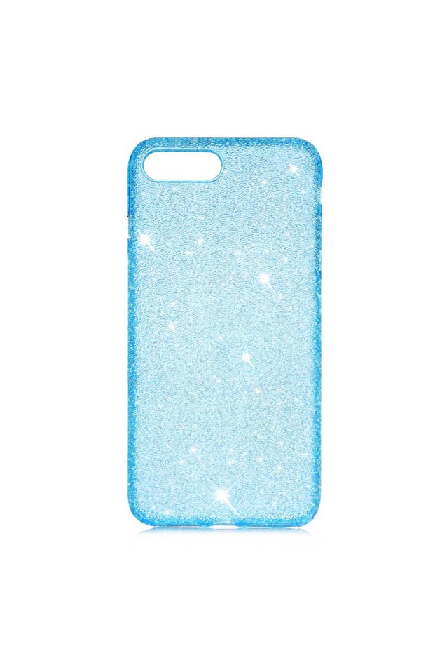 iPhone 8 Plus Compatible Case Silvery Protective Cover - Blue - T15274